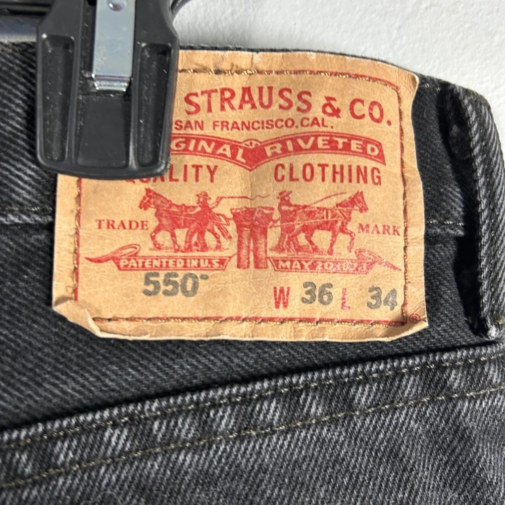 Levi's 550 Jeans Black‎ Relaxed Fit Mens W36 L34 Denim Pants